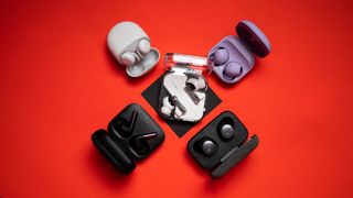 Nothing Ear (2) earbuds review on red background